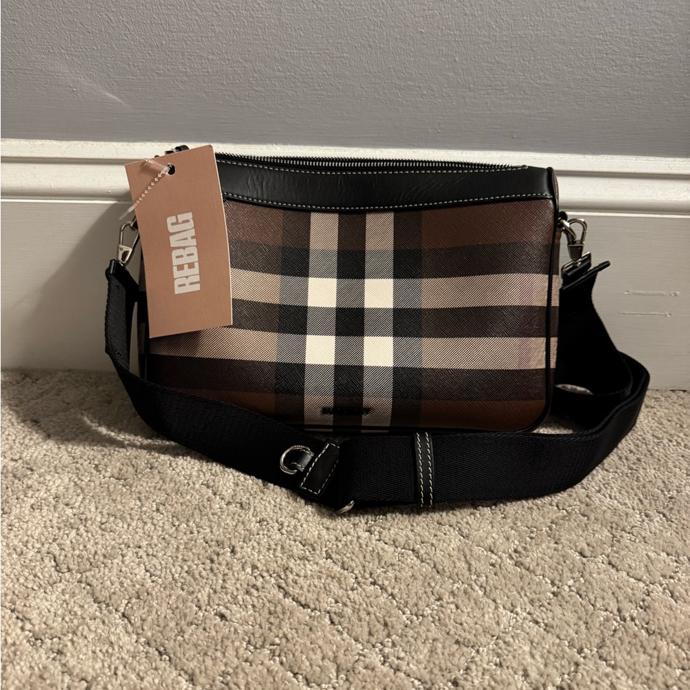 Burberry Rambler Messenger Bag Check E-Canvas Brown, White